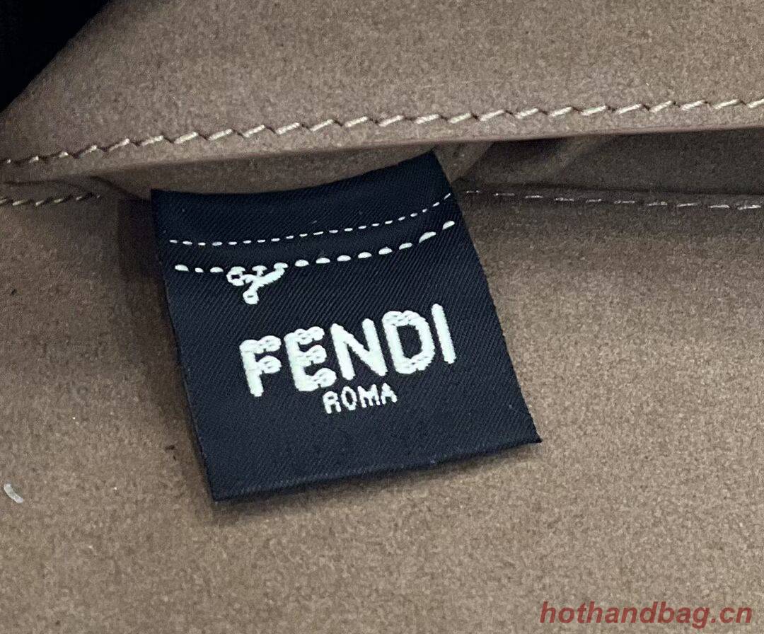 FENDI MIDI BAGUETTE CHAIN FF fabric bag 8BR793 Beige FENDI MIDI BAGUETTE CHAIN FF fabric bag 8BR793 Beige