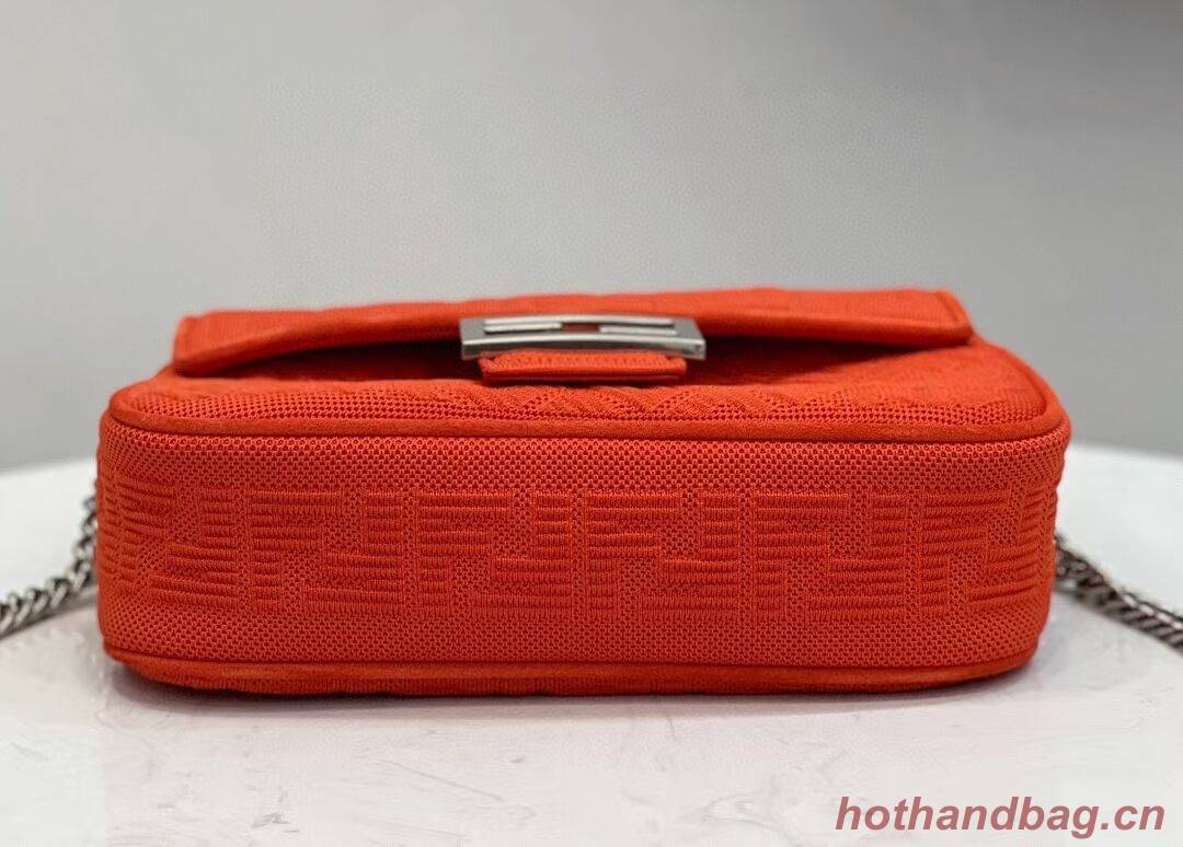 FENDI MIDI BAGUETTE CHAIN FF fabric bag 8BR793 Red FENDI MIDI BAGUETTE CHAIN FF fabric bag 8BR793 Red