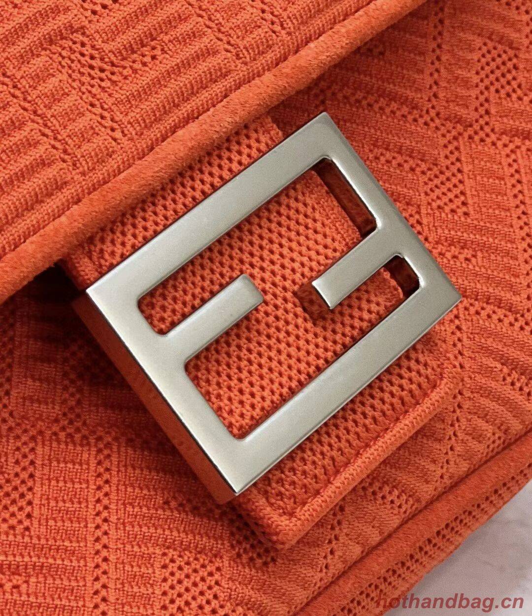 FENDI MIDI BAGUETTE CHAIN FF fabric bag 8BR793 Red FENDI MIDI BAGUETTE CHAIN FF fabric bag 8BR793 Red