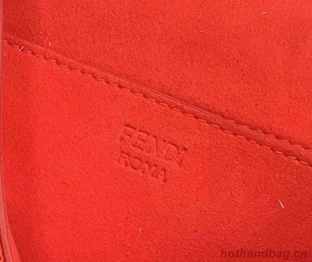 FENDI MIDI BAGUETTE CHAIN FF fabric bag 8BR793 Red FENDI MIDI BAGUETTE CHAIN FF fabric bag 8BR793 Red