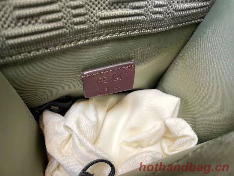 FENDI MINI SUNSHINE SHOPPER FF fabric mini-bag 8BS051AG green FENDI MINI SUNSHINE SHOPPER FF fabric mini-bag 8BS051AG green