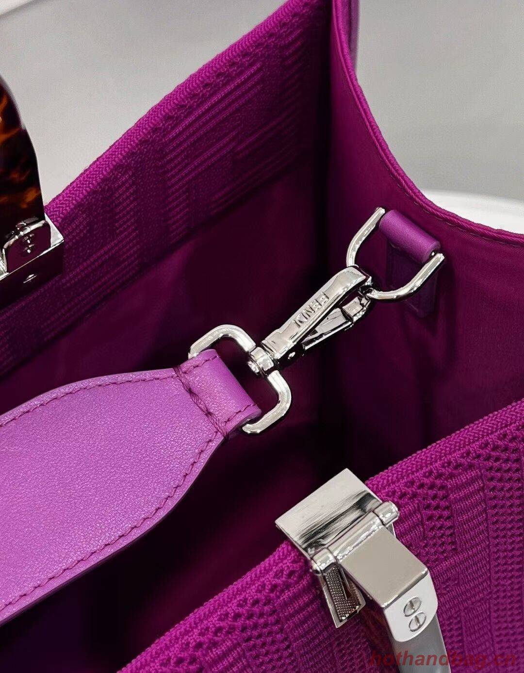 FENDI SUNSHINE MEDIUM FF fabric shopper 8BH386A Purple FENDI SUNSHINE MEDIUM FF fabric shopper 8BH386A Purple