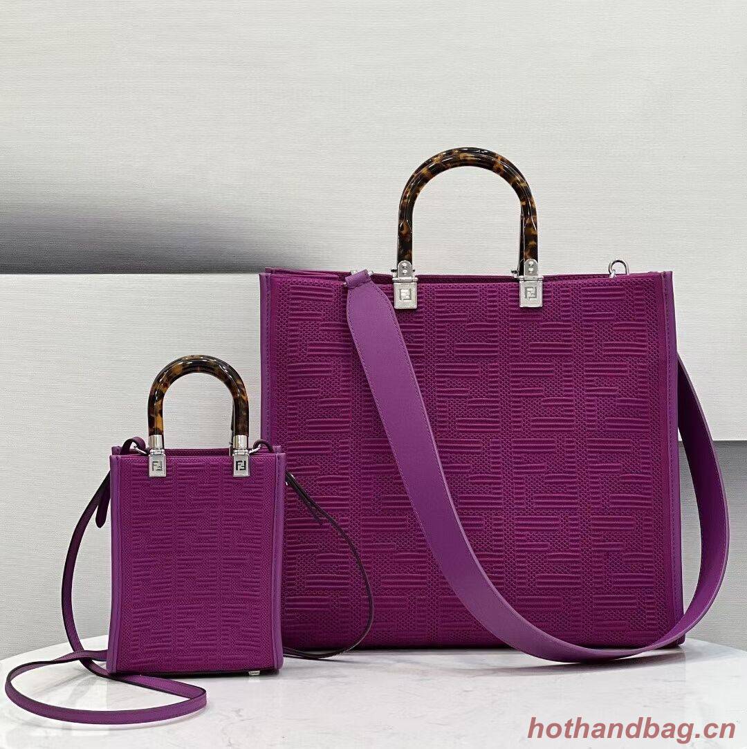FENDI SUNSHINE MEDIUM FF fabric shopper 8BH386A Purple FENDI SUNSHINE MEDIUM FF fabric shopper 8BH386A Purple