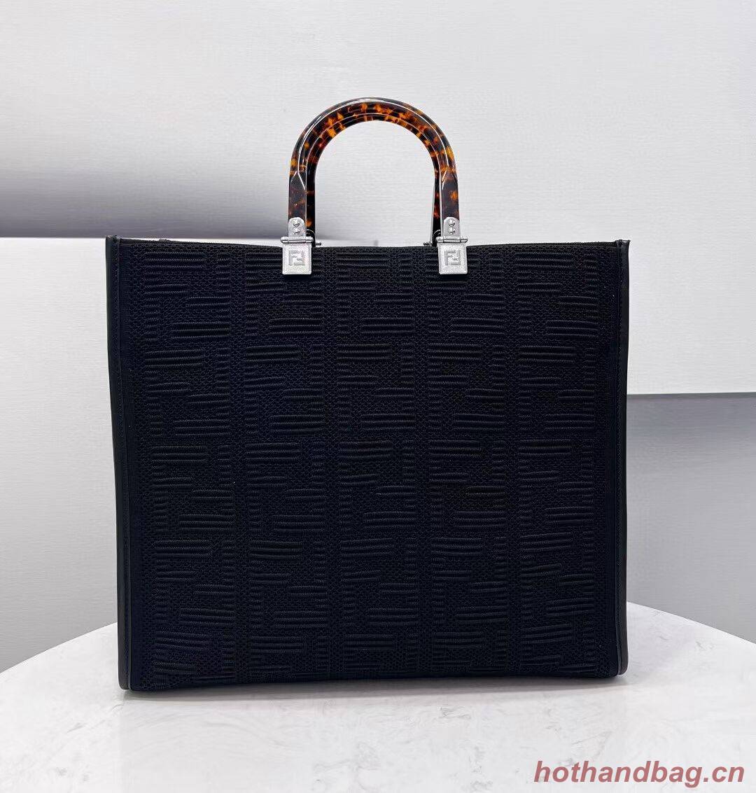 FENDI SUNSHINE MEDIUM FF fabric shopper 8BH386A black FENDI SUNSHINE MEDIUM FF fabric shopper 8BH386A black