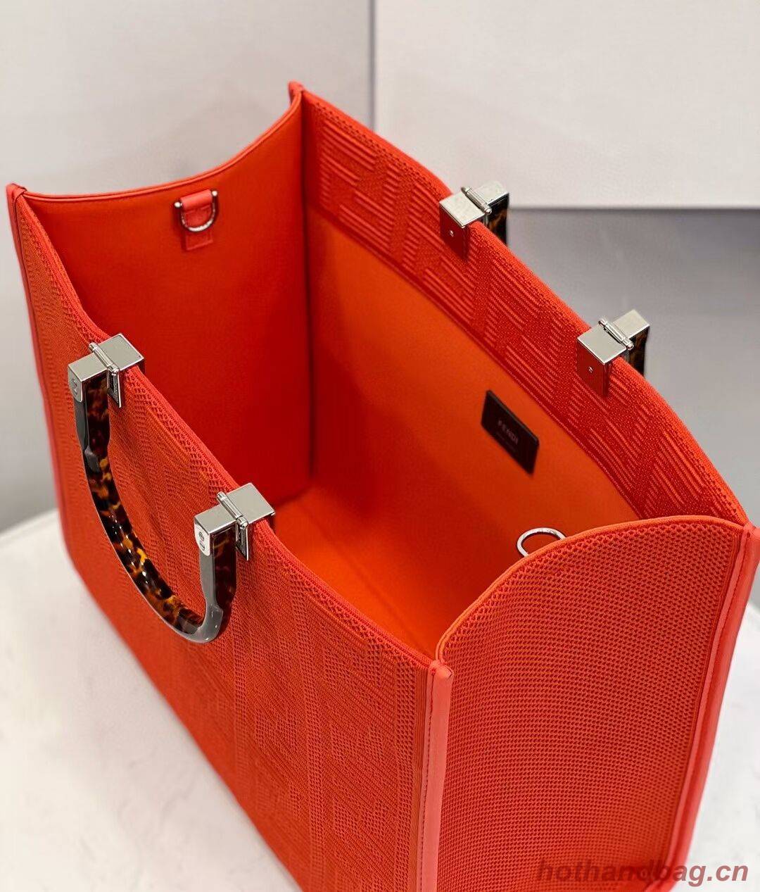 FENDI SUNSHINE MEDIUM FF fabric shopper 8BH386A red FENDI SUNSHINE MEDIUM FF fabric shopper 8BH386A red