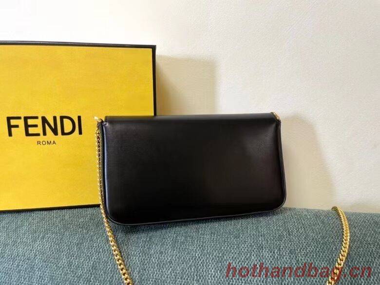 FENDI WALLET ON CHAIN WITH POUCHES leather mini-bag 8BS032 black FENDI WALLET ON CHAIN WITH POUCHES leather mini-bag 8BS032 black