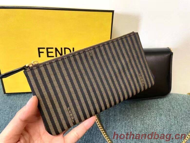 FENDI WALLET ON CHAIN WITH POUCHES leather mini-bag 8BS032 black FENDI WALLET ON CHAIN WITH POUCHES leather mini-bag 8BS032 black