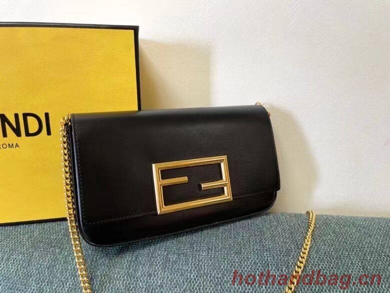 FENDI WALLET ON CHAIN WITH POUCHES leather mini-bag 8BS032 black FENDI WALLET ON CHAIN WITH POUCHES leather mini-bag 8BS032 black