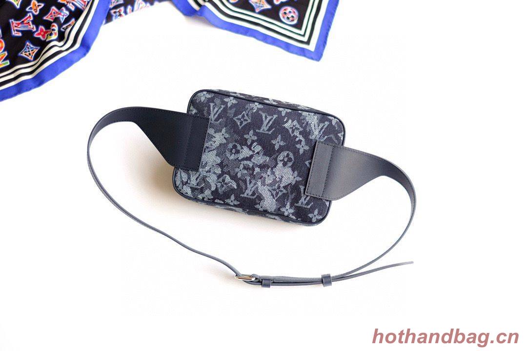 Louis Vuitton SAC OUTDOOR Denim Waist Bag M57281 Black Louis Vuitton SAC OUTDOOR Denim Waist Bag M57281 Black