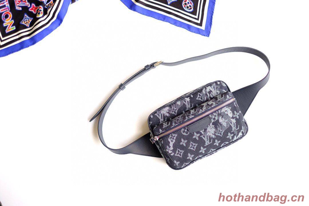 Louis Vuitton SAC OUTDOOR Denim Waist Bag M57281 Black Louis Vuitton SAC OUTDOOR Denim Waist Bag M57281 Black