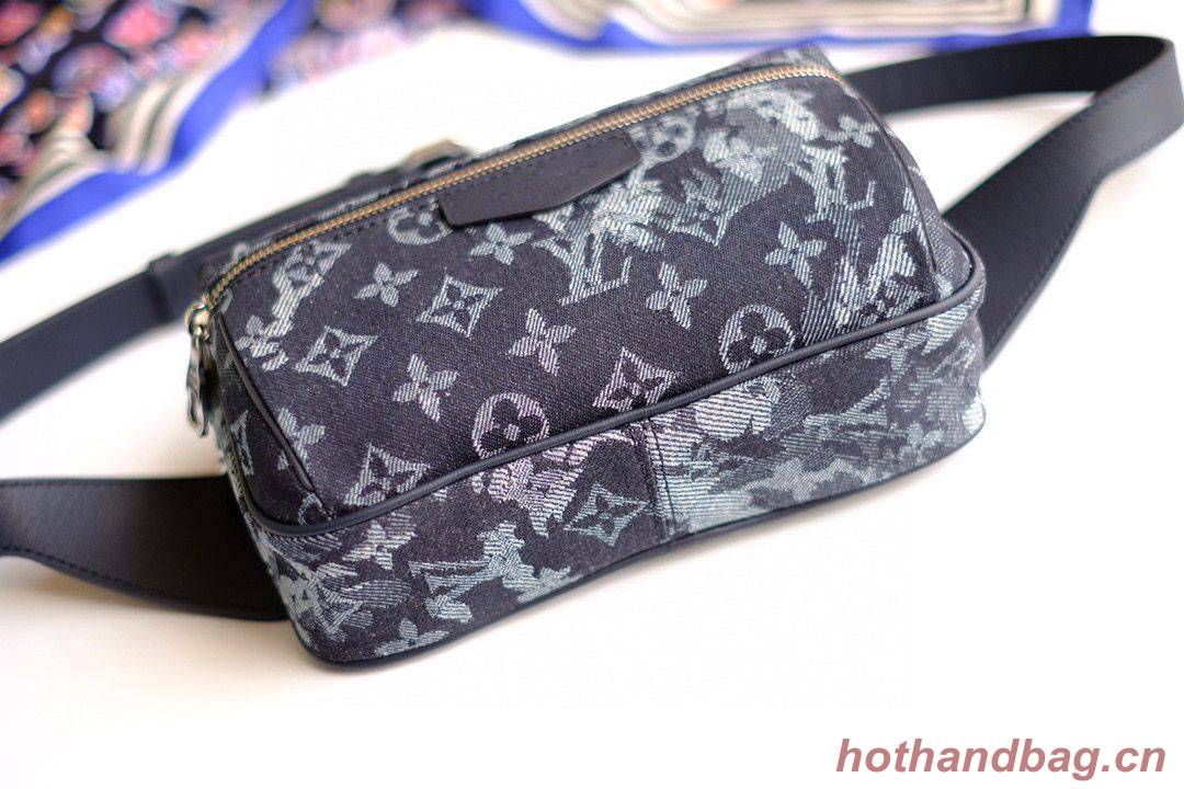 Louis Vuitton SAC OUTDOOR Denim Waist Bag M57281 Black Louis Vuitton SAC OUTDOOR Denim Waist Bag M57281 Black