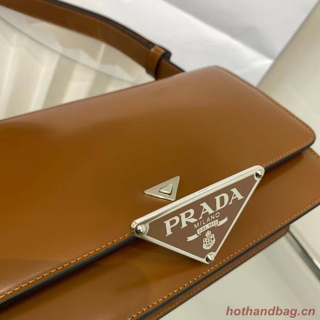 Prada Cleo brushed leather shoulder bag 1BN321 Caramel Prada Cleo brushed leather shoulder bag 1BN321 Caramel