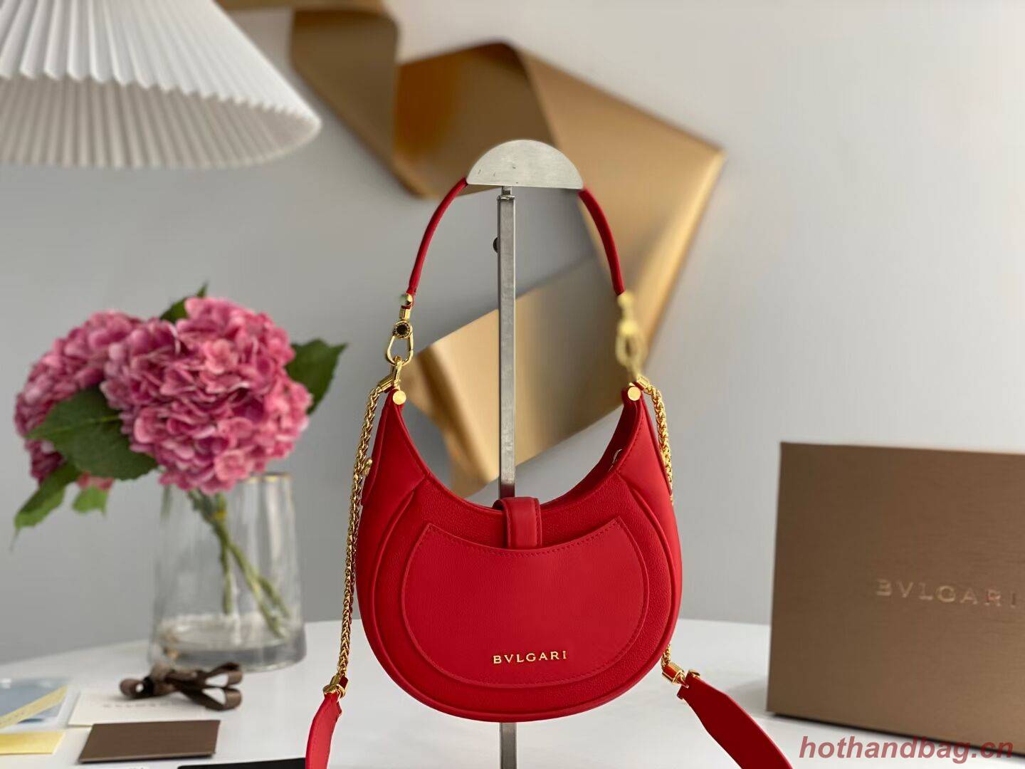 BVLGARI Shoulder Bag Calfskin Leather B281632 RED BVLGARI Shoulder Bag Calfskin Leather B281632 RED