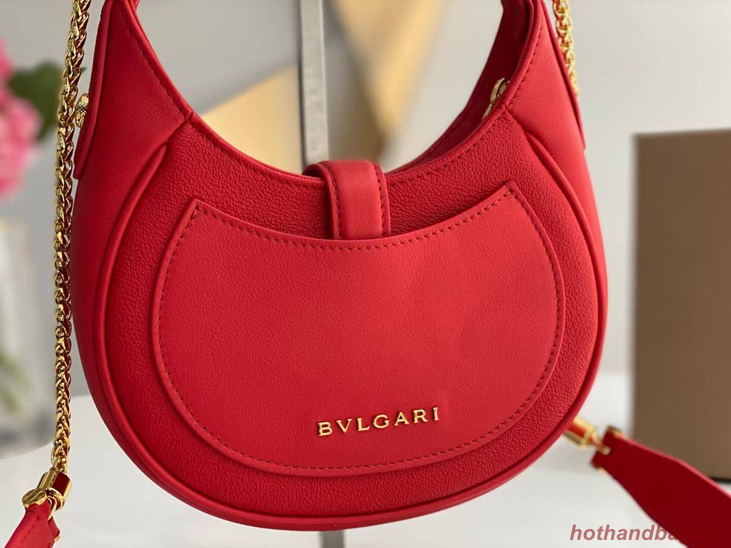 BVLGARI Shoulder Bag Calfskin Leather B281632 RED BVLGARI Shoulder Bag Calfskin Leather B281632 RED