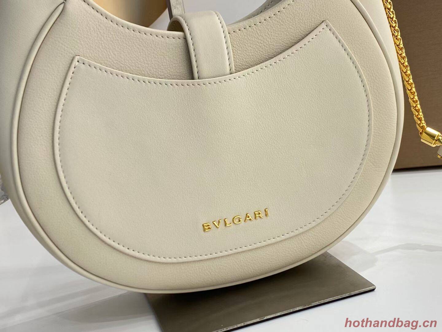 BVLGARI Shoulder Bag Calfskin Leather B281640 white BVLGARI Shoulder Bag Calfskin Leather B281640 white