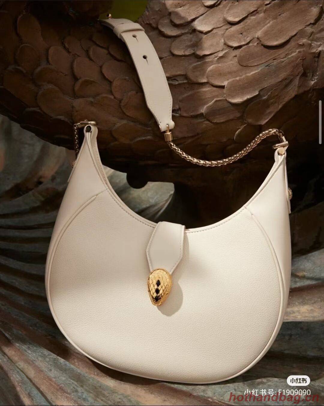 BVLGARI Shoulder Bag Calfskin Leather B281640 white BVLGARI Shoulder Bag Calfskin Leather B281640 white