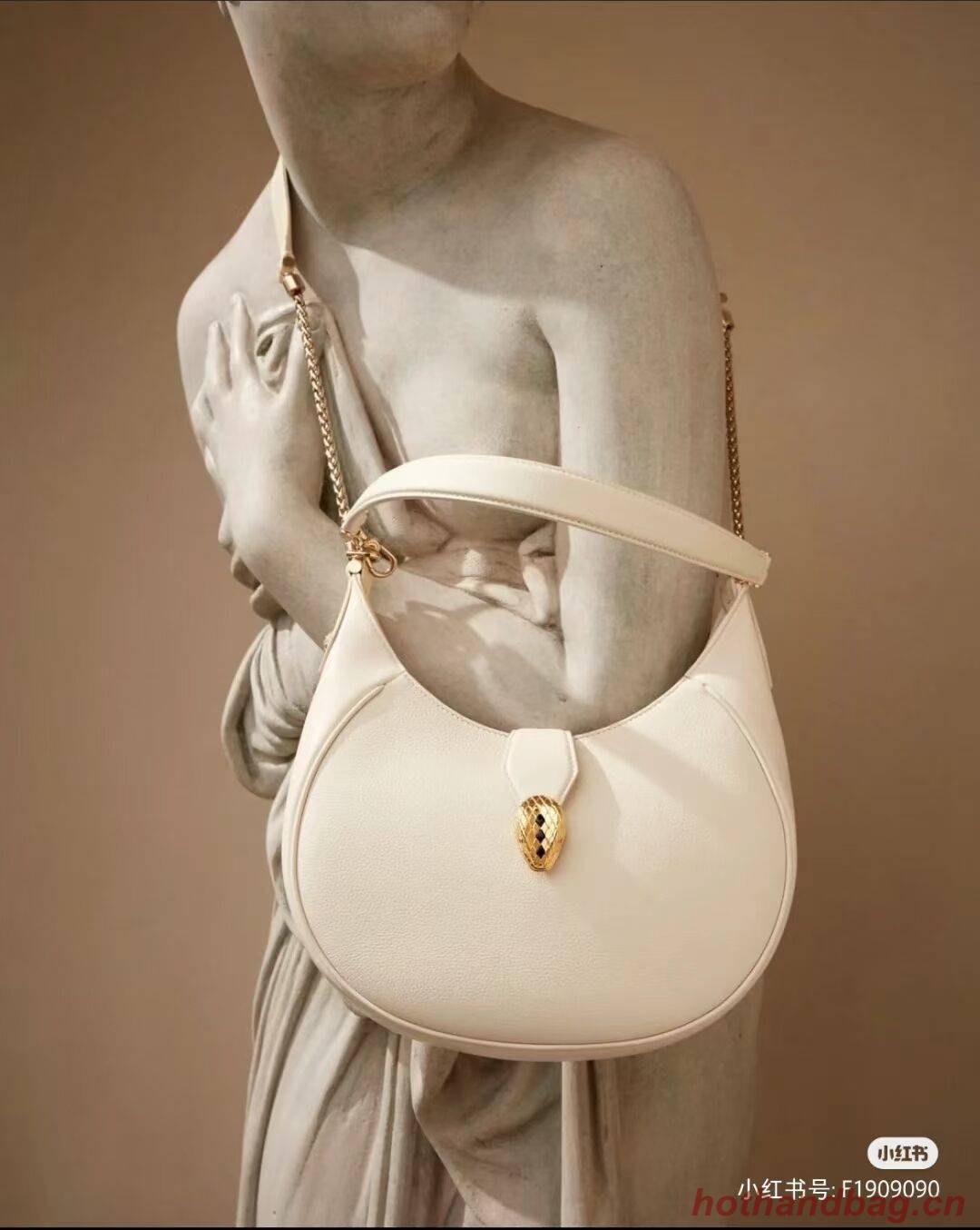 BVLGARI Shoulder Bag Calfskin Leather B281640 white BVLGARI Shoulder Bag Calfskin Leather B281640 white