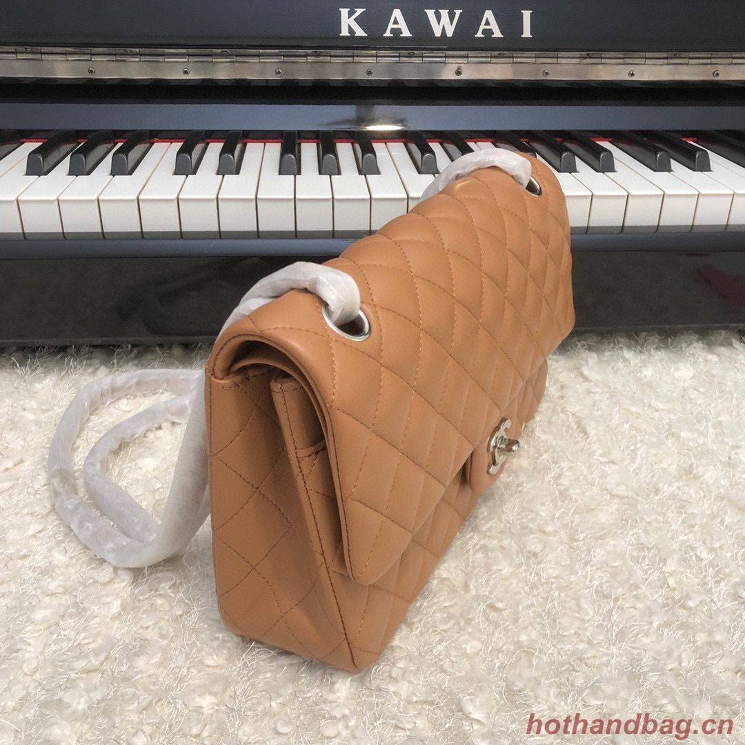 Chanel 2.55 Series Flap Bag Original Lambskin Leather 5024CF A01112 Caramel Silver-Tone Chanel 2.55 Series Flap Bag Original Lambskin Leather 5024CF A01112 Caramel Silver-Tone
