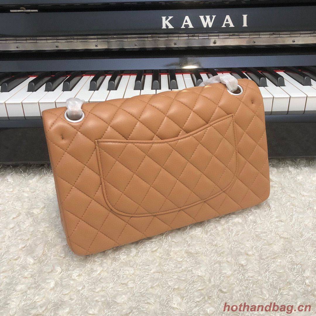 Chanel 2.55 Series Flap Bag Original Lambskin Leather 5024CF A01112 Caramel Silver-Tone Chanel 2.55 Series Flap Bag Original Lambskin Leather 5024CF A01112 Caramel Silver-Tone