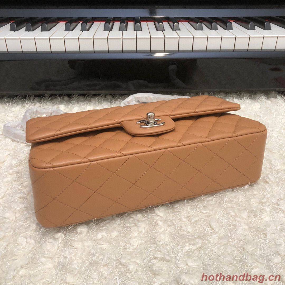 Chanel 2.55 Series Flap Bag Original Lambskin Leather 5024CF A01112 Caramel Silver-Tone Chanel 2.55 Series Flap Bag Original Lambskin Leather 5024CF A01112 Caramel Silver-Tone