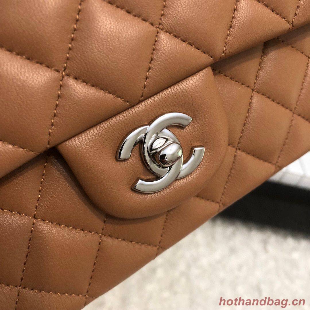 Chanel 2.55 Series Flap Bag Original Lambskin Leather 5024CF A01112 Caramel Silver-Tone Chanel 2.55 Series Flap Bag Original Lambskin Leather 5024CF A01112 Caramel Silver-Tone