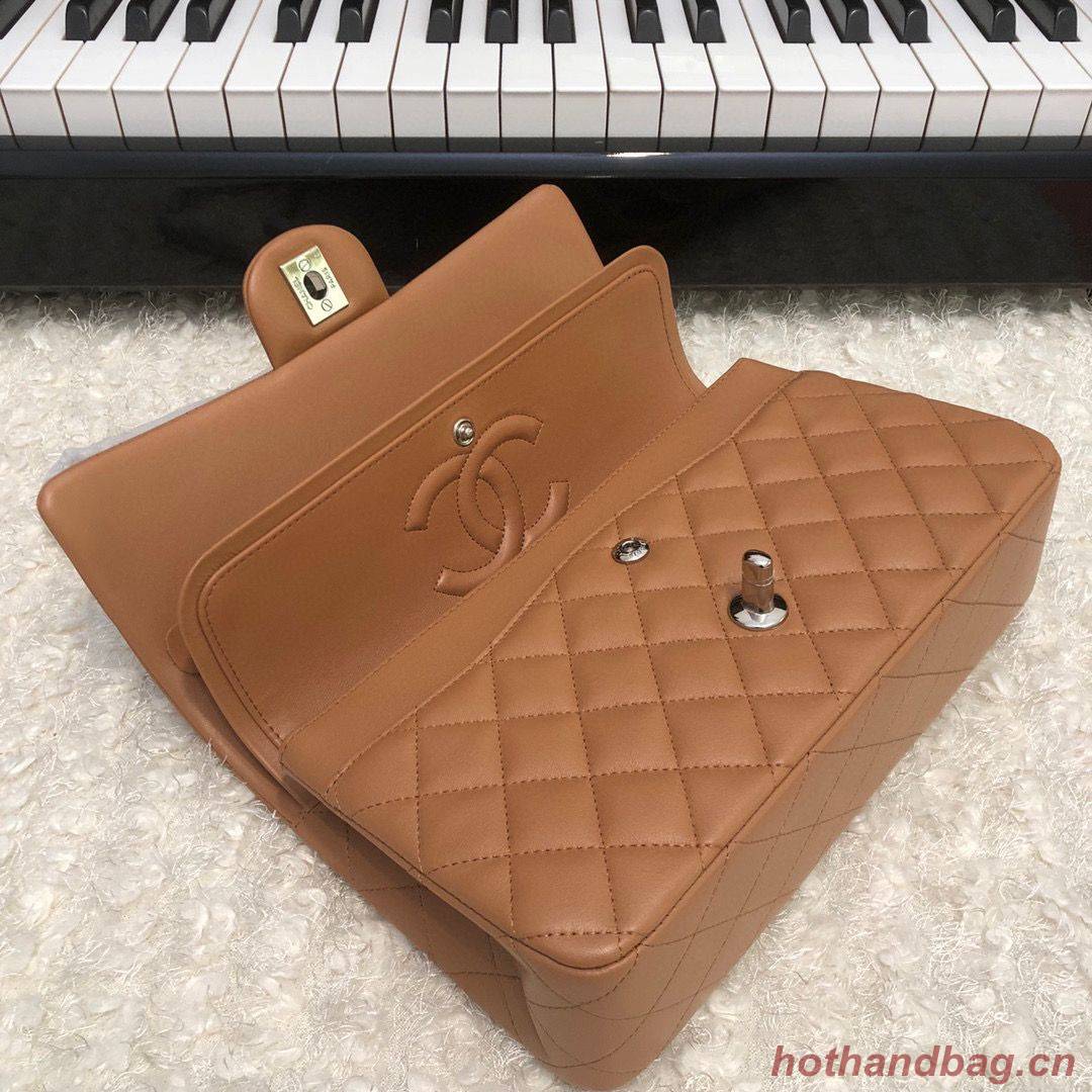Chanel 2.55 Series Flap Bag Original Lambskin Leather 5024CF A01112 Caramel Silver-Tone Chanel 2.55 Series Flap Bag Original Lambskin Leather 5024CF A01112 Caramel Silver-Tone