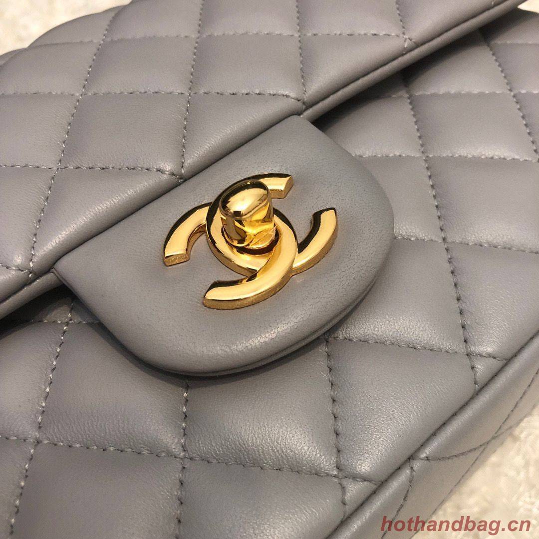 Chanel 2.55 Series Flap Bag Original Lambskin Leather 5024CF A01112 Grey Gold-Tone Chanel 2.55 Series Flap Bag Original Lambskin Leather 5024CF A01112 Grey Gold-Tone