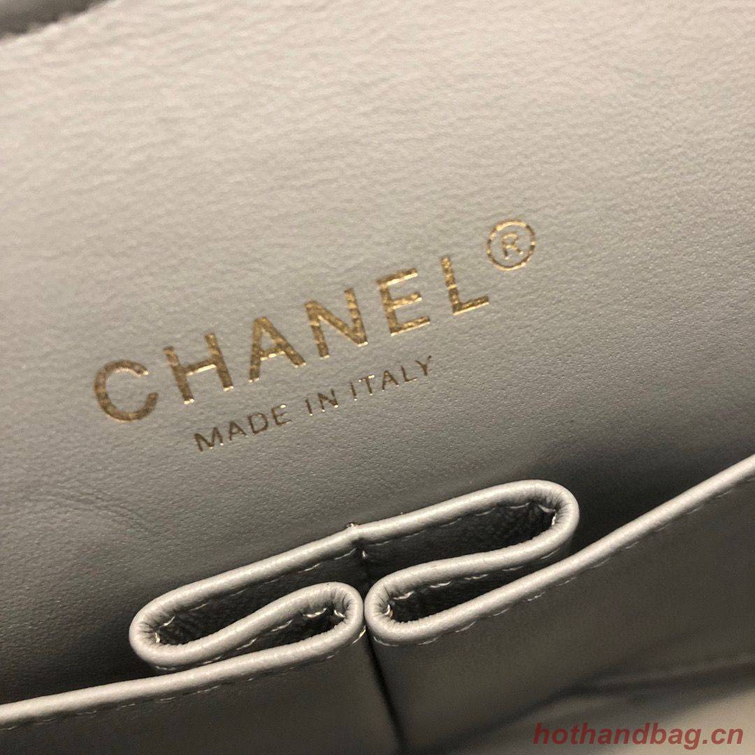 Chanel 2.55 Series Flap Bag Original Lambskin Leather 5024CF A01112 Grey Gold-Tone Chanel 2.55 Series Flap Bag Original Lambskin Leather 5024CF A01112 Grey Gold-Tone