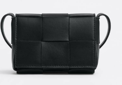 Bottega Veneta CASSETTE Mini intreccio leather cross-body bag 666688 black Bottega Veneta CASSETTE Mini intreccio leather cross-body bag 666688 black