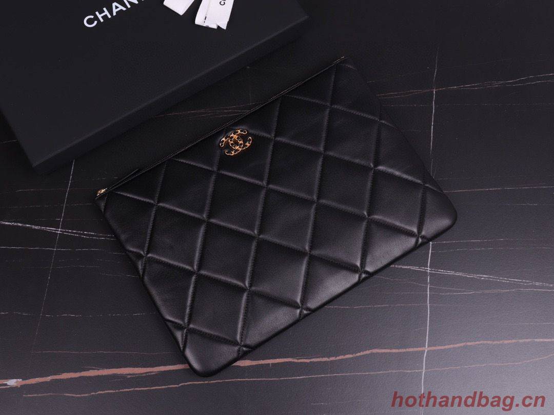 CHANEL 19 Sheepskin Original Leather Carry on bag AP0952 Black CHANEL 19 Sheepskin Original Leather Carry on bag AP0952 Black