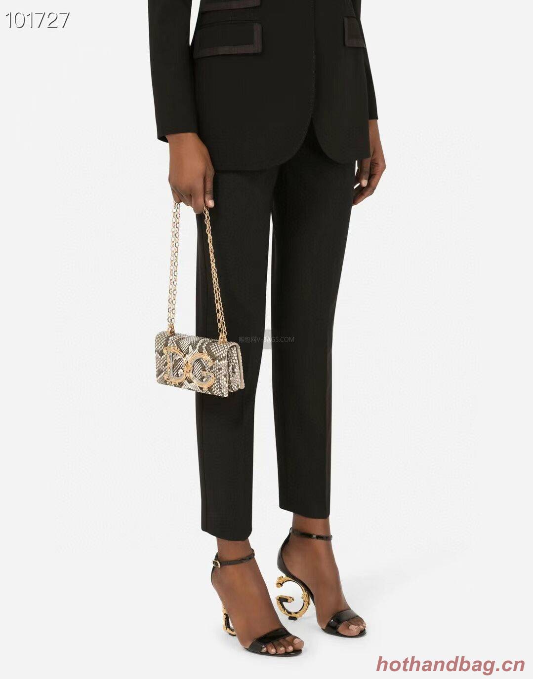 Dolce & Gabbana Origianl serpentine Leather Shoulder Bag 4006-2 brown Dolce & Gabbana Origianl serpentine Leather Shoulder Bag 4006-2 brown