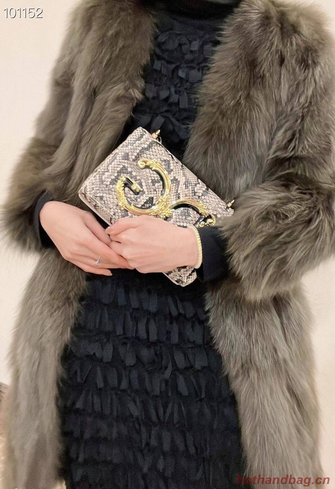 Dolce & Gabbana Origianl serpentine Leather Shoulder Bag 4006-2 brown Dolce & Gabbana Origianl serpentine Leather Shoulder Bag 4006-2 brown