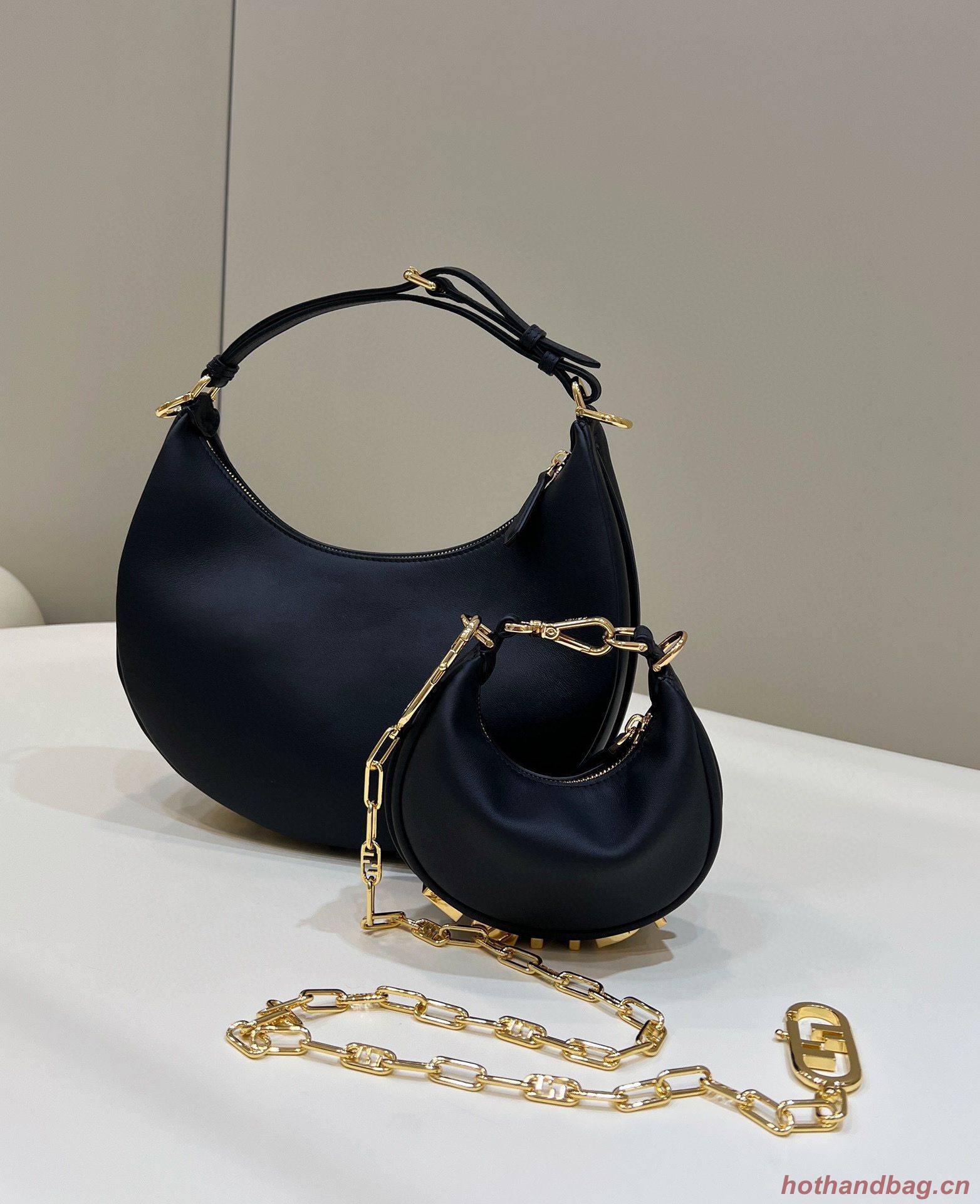 Fendi Praphy Original Leather Big FENDI Logo Mini Bag 80056S Black Fendi Praphy Original Leather Big FENDI Logo Mini Bag 80056S Black