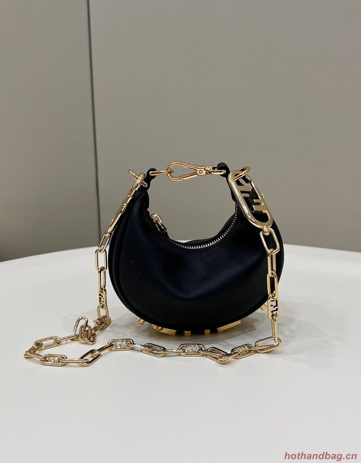 Fendi Praphy Original Leather Big FENDI Logo Mini Bag 80056S Black Fendi Praphy Original Leather Big FENDI Logo Mini Bag 80056S Black