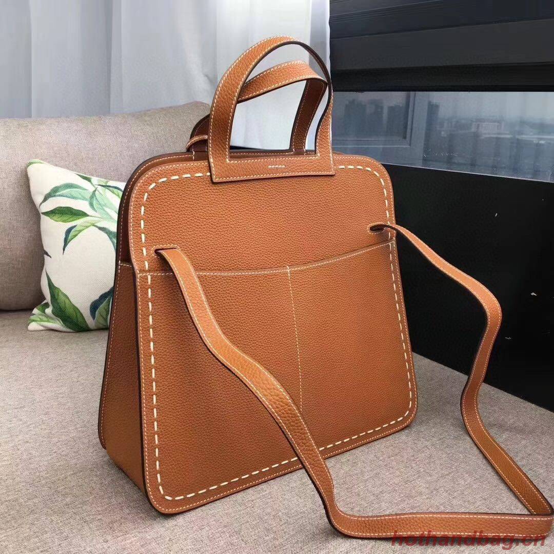 Hermes Halzan Togo Original Leather H3908 Brown Hermes Halzan Togo Original Leather H3908 Brown