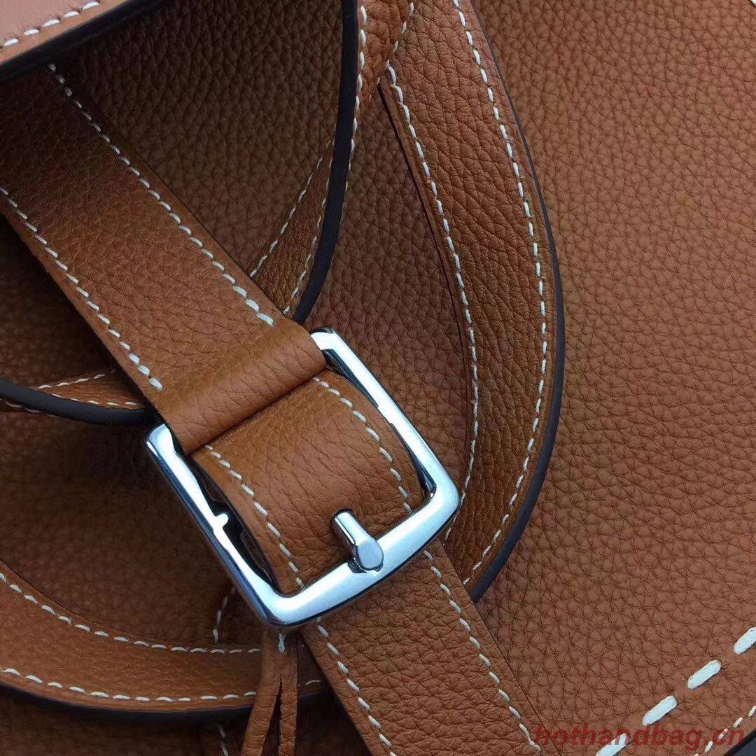 Hermes Halzan Togo Original Leather H3908 Brown Hermes Halzan Togo Original Leather H3908 Brown
