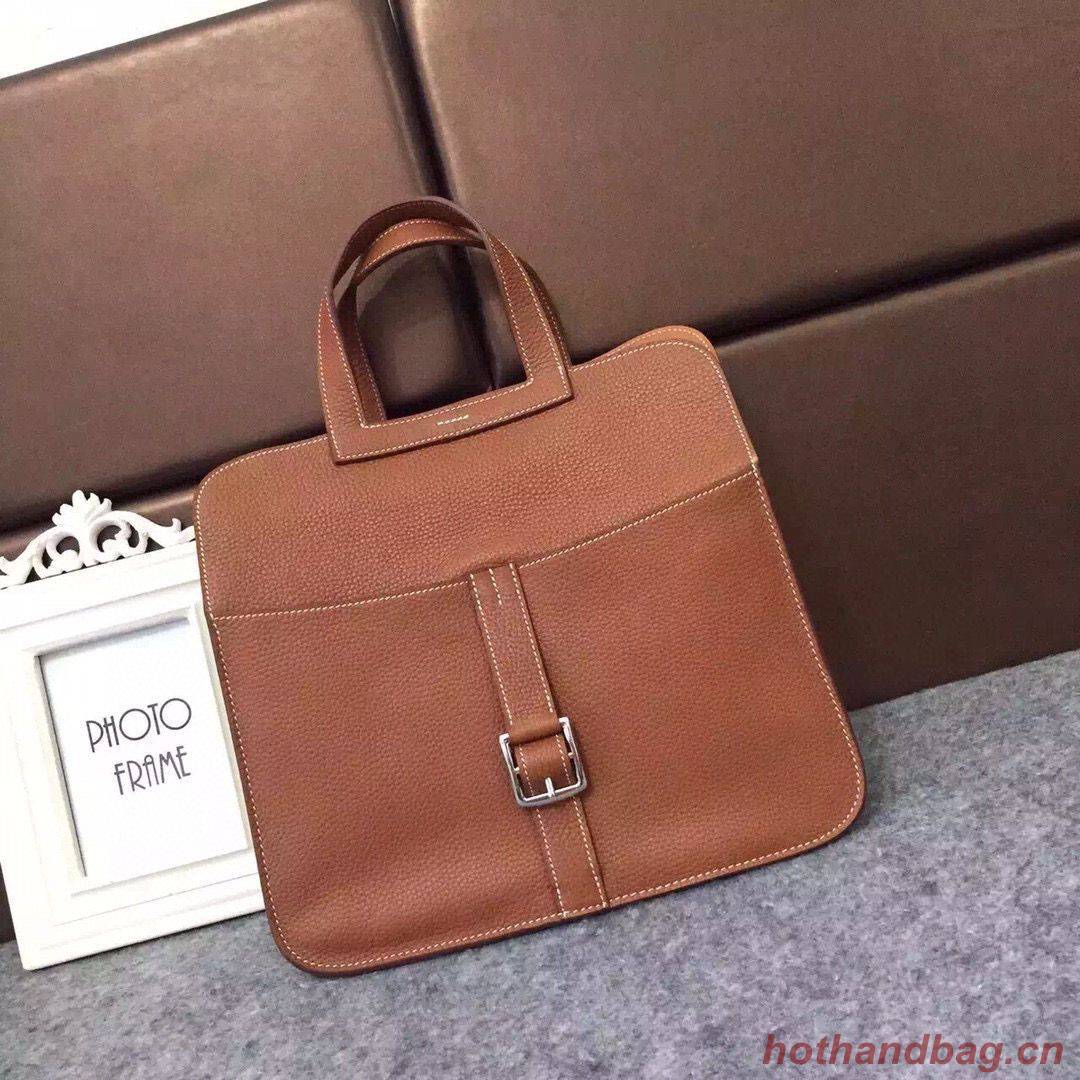 Hermes Halzan Togo Original Leather H3909 Brown Hermes Halzan Togo Original Leather H3909 Brown