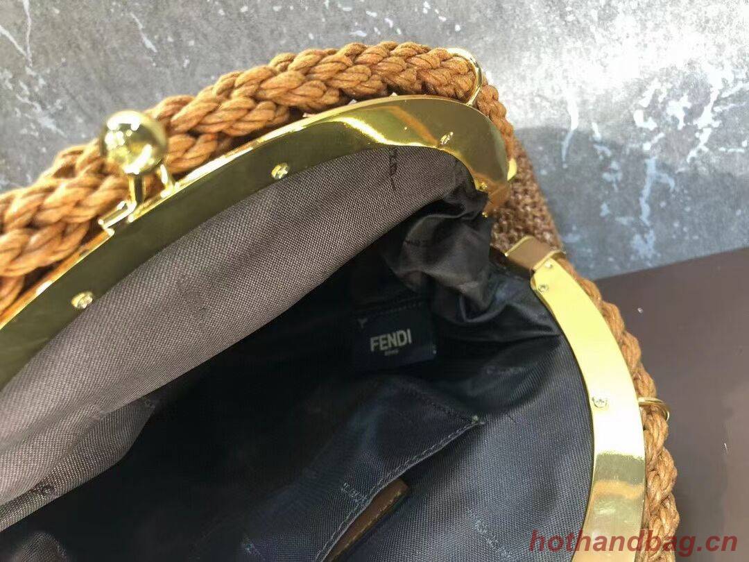 FENDI raffia bag F7641 brown FENDI raffia bag F7641 brown