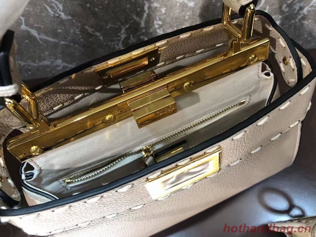 Fendi Peekaboo ISeeU Small leather bag F8636 Beige Fendi Peekaboo ISeeU Small leather bag F8636 Beige