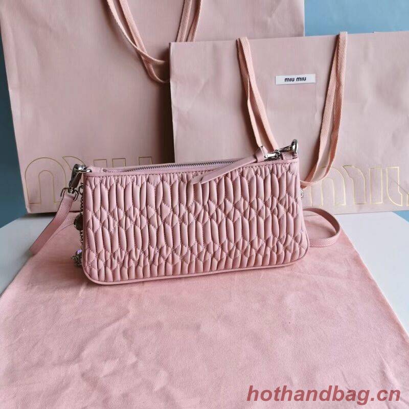 miu miu Matelasse Nappa Leather Shoulder Bag 6BH225 pink miu miu Matelasse Nappa Leather Shoulder Bag 6BH225 pink