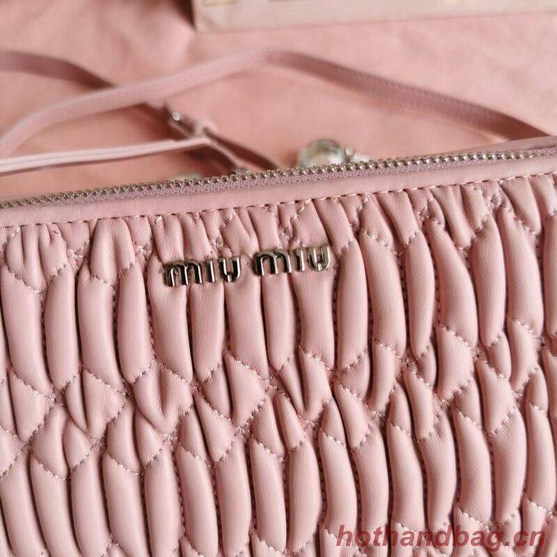miu miu Matelasse Nappa Leather Shoulder Bag 6BH225 pink miu miu Matelasse Nappa Leather Shoulder Bag 6BH225 pink