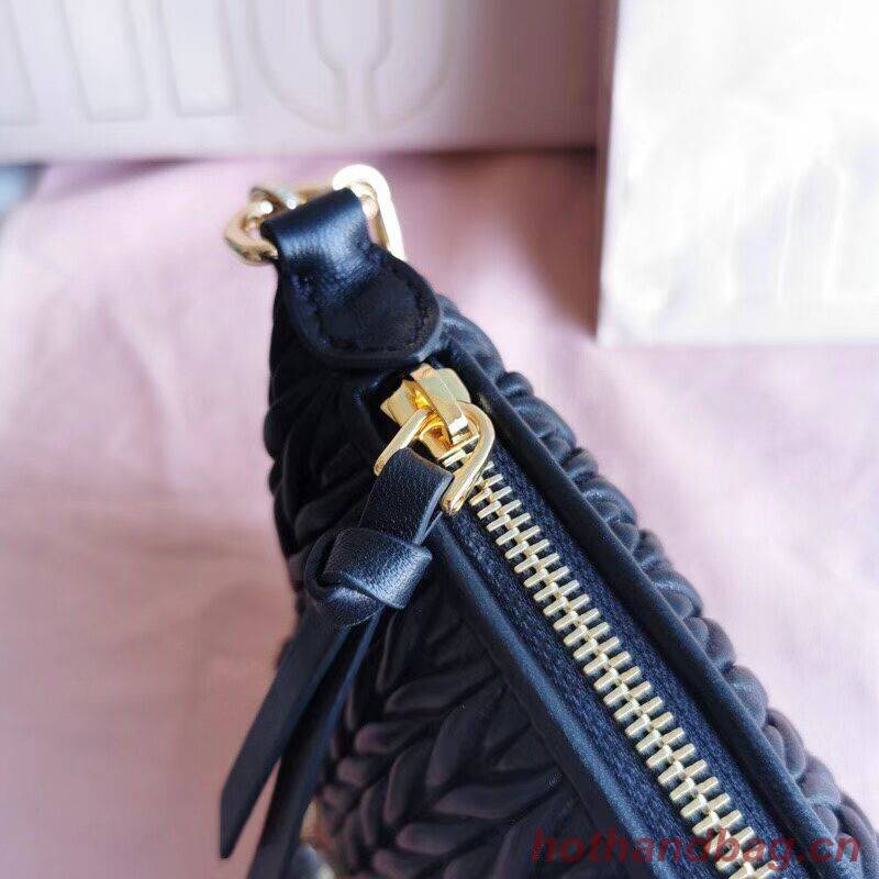 miu miu Matelasse Nappa Leather mini Shoulder Bag 6BE641 black miu miu Matelasse Nappa Leather mini Shoulder Bag 6BE641 black