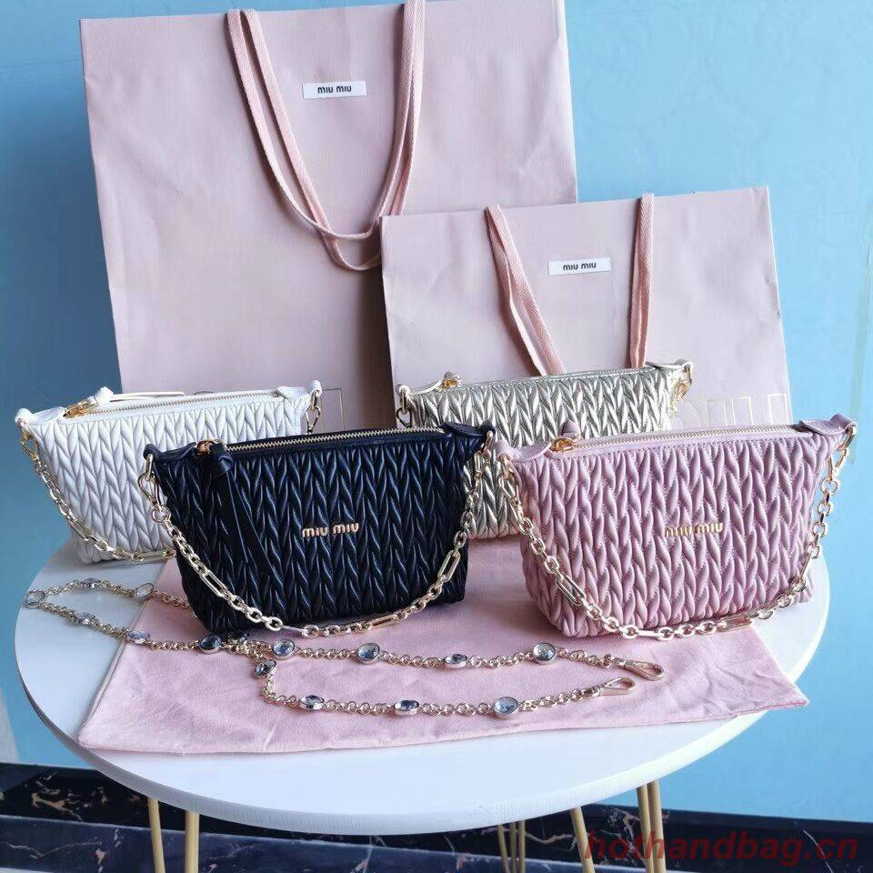 miu miu Matelasse Nappa Leather mini Shoulder Bag 6BE641 black miu miu Matelasse Nappa Leather mini Shoulder Bag 6BE641 black