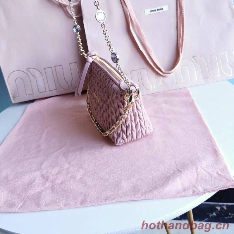 miu miu Matelasse Nappa Leather mini Shoulder Bag 6BE641 pink miu miu Matelasse Nappa Leather mini Shoulder Bag 6BE641 pink