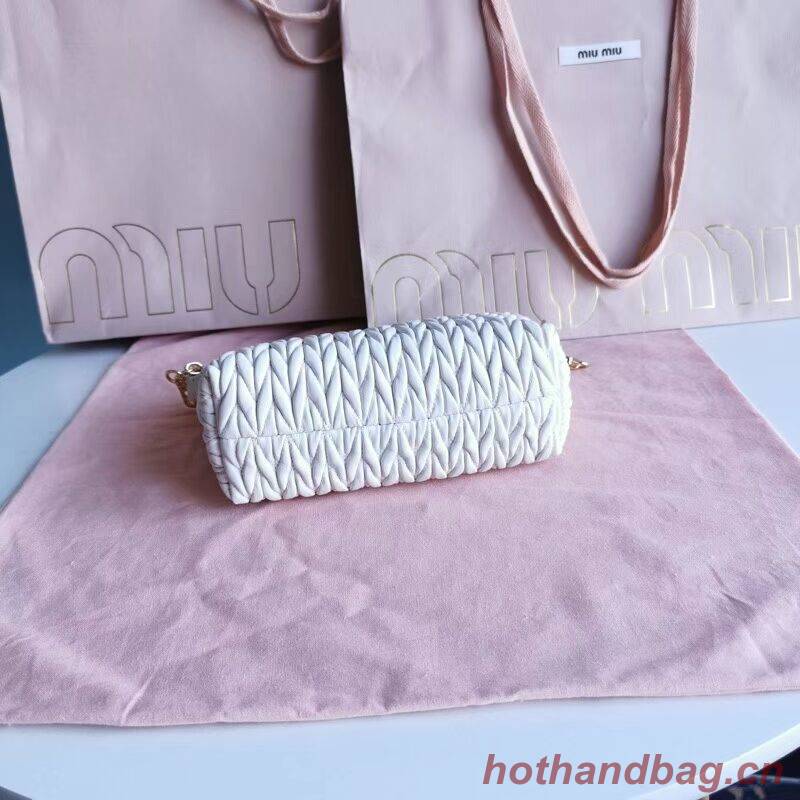 miu miu Matelasse Nappa Leather mini Shoulder Bag 6BE641 white miu miu Matelasse Nappa Leather mini Shoulder Bag 6BE641 white