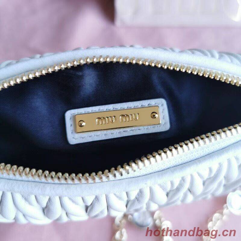 miu miu Matelasse Nappa Leather mini Shoulder Bag 6BE641 white miu miu Matelasse Nappa Leather mini Shoulder Bag 6BE641 white