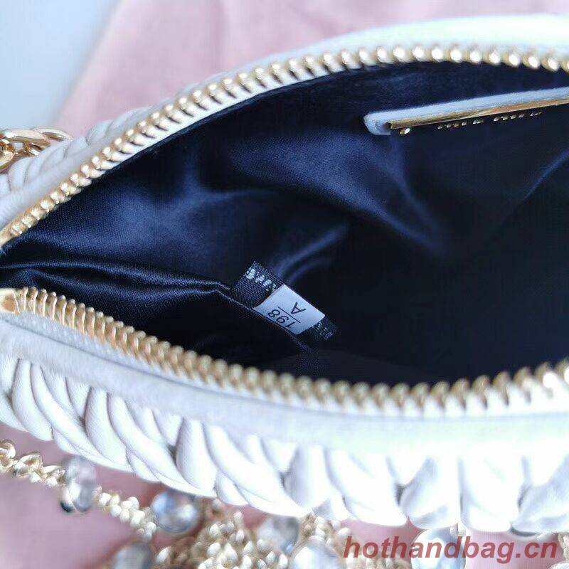 miu miu Matelasse Nappa Leather mini Shoulder Bag 6BE641 white miu miu Matelasse Nappa Leather mini Shoulder Bag 6BE641 white