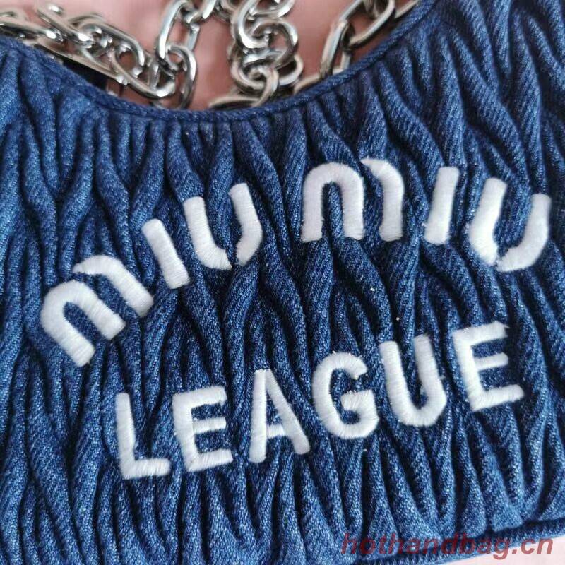 miu miu Matelasse Nappa Leather small Shoulder Bag 6HH212 blue miu miu Matelasse Nappa Leather small Shoulder Bag 6HH212 blue