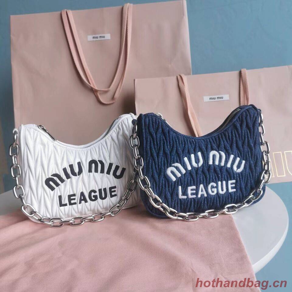 miu miu Matelasse Nappa Leather small Shoulder Bag 6HH212 blue miu miu Matelasse Nappa Leather small Shoulder Bag 6HH212 blue