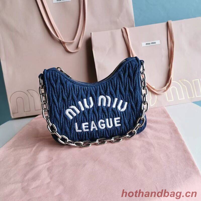 miu miu Matelasse Nappa Leather small Shoulder Bag 6HH212 blue miu miu Matelasse Nappa Leather small Shoulder Bag 6HH212 blue